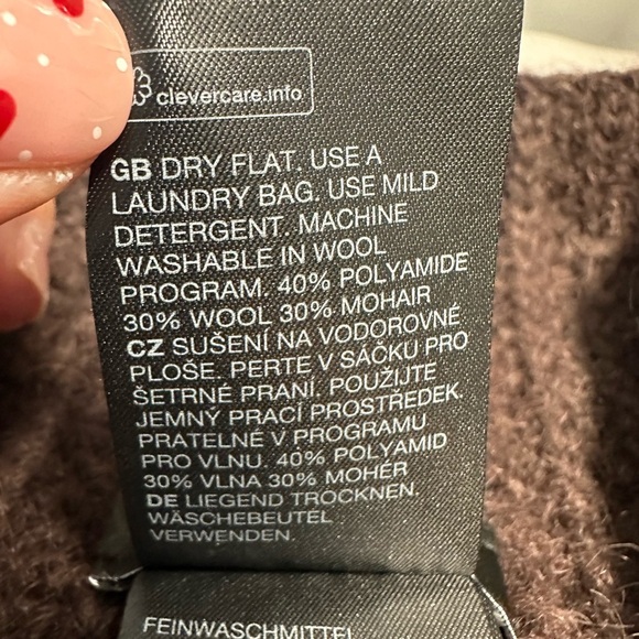 & Other Stories Wool/Mohair Polo- Neck Knit Collar Brown - Picture 8 of 11